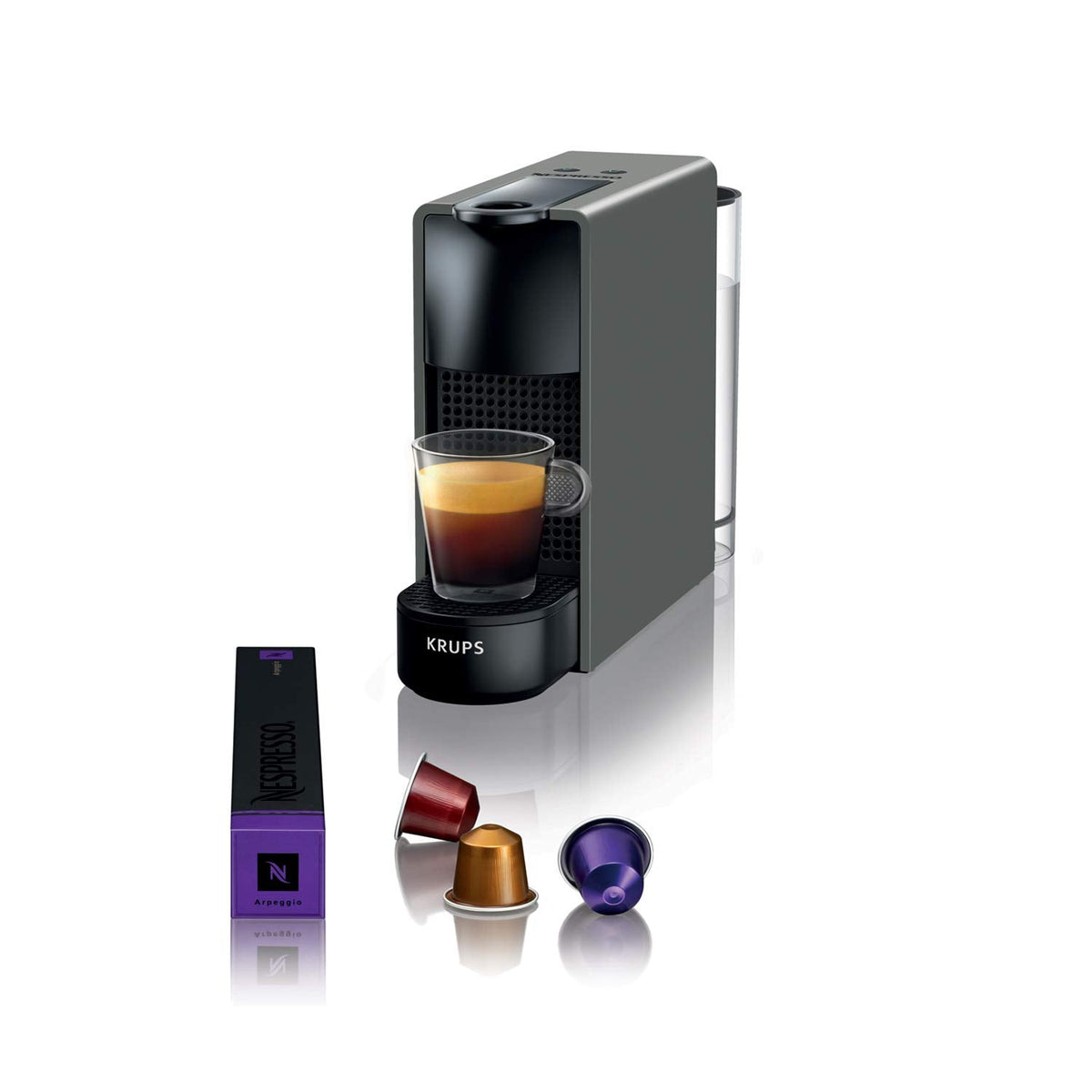 Caflore machine à café compacte à capsules espresso lungo gris intense