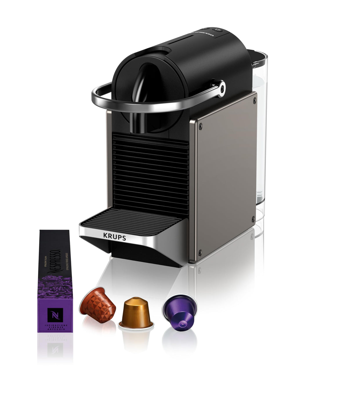 Caflore machine à café à capsules design métal titane espresso lungo